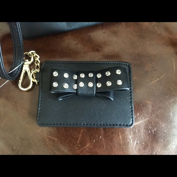 BETSEY JOHNSON Black Tie Stone Crossbody 2 piece S - Picture 2 of 6
